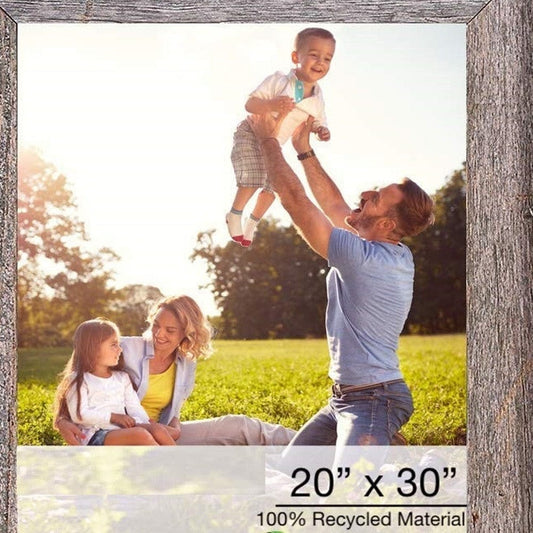 20X30 Natural Weathered Grey Picture Frame With Plexiglass Holder - Homeroots