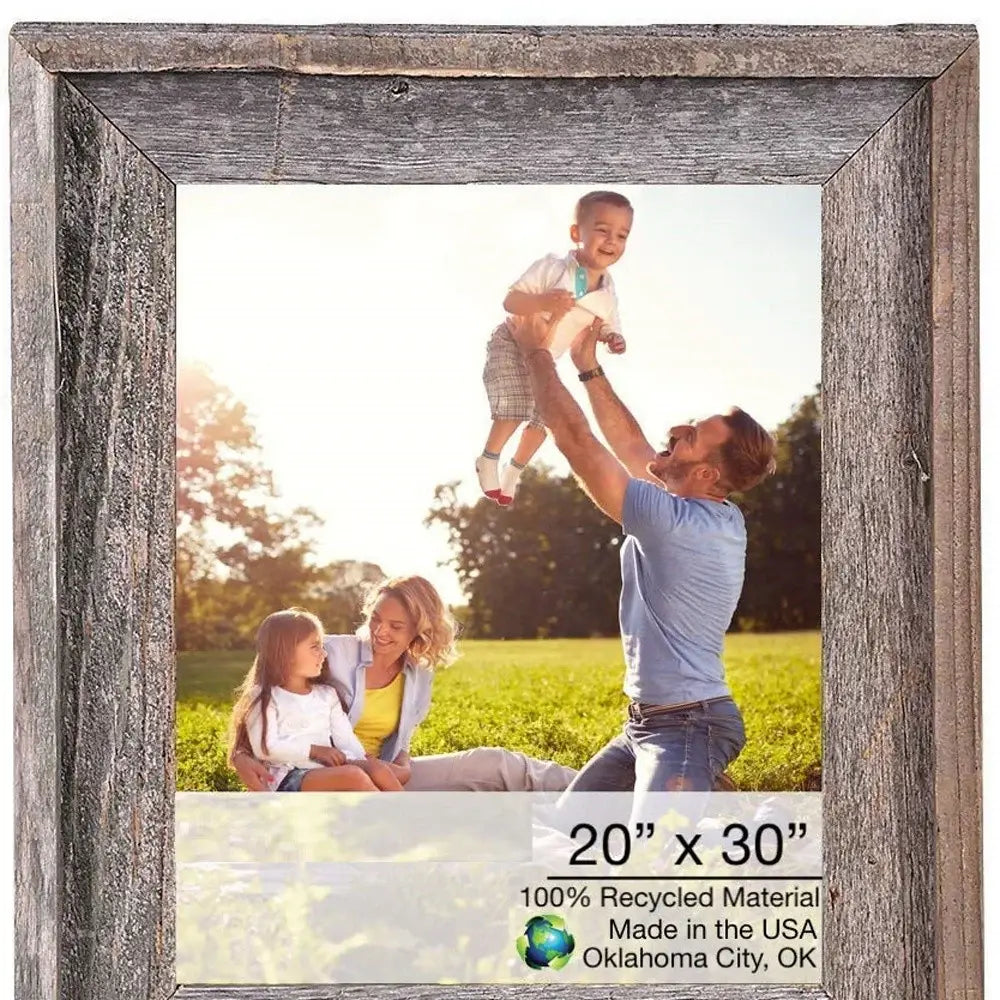 20X30 Natural Weathered Grey Picture Frame With Plexiglass Holder - Homeroots - Flyclothing LLC