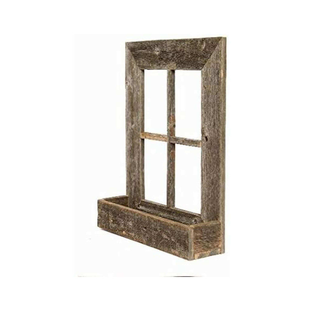 22X18 Rustic Weatered Grey Window Frame With Planter - Homeroots - Flyclothing LLC