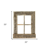 22X18 Rustic Weatered Grey Window Frame With Planter - Homeroots - Flyclothing LLC