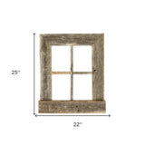 22X18 Rustic Weatered Grey Window Frame With Planter - Homeroots - Flyclothing LLC