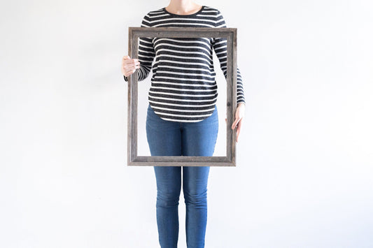 18X24 Weathered Grey Picture Frame With Sawtooth Hangers - Homeroots