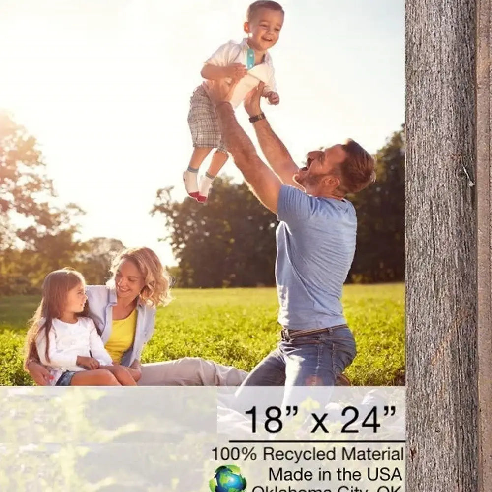 18X24 Natural Weathered Grey Picture Frame With Plexiglass Holder - Homeroots - Flyclothing LLC