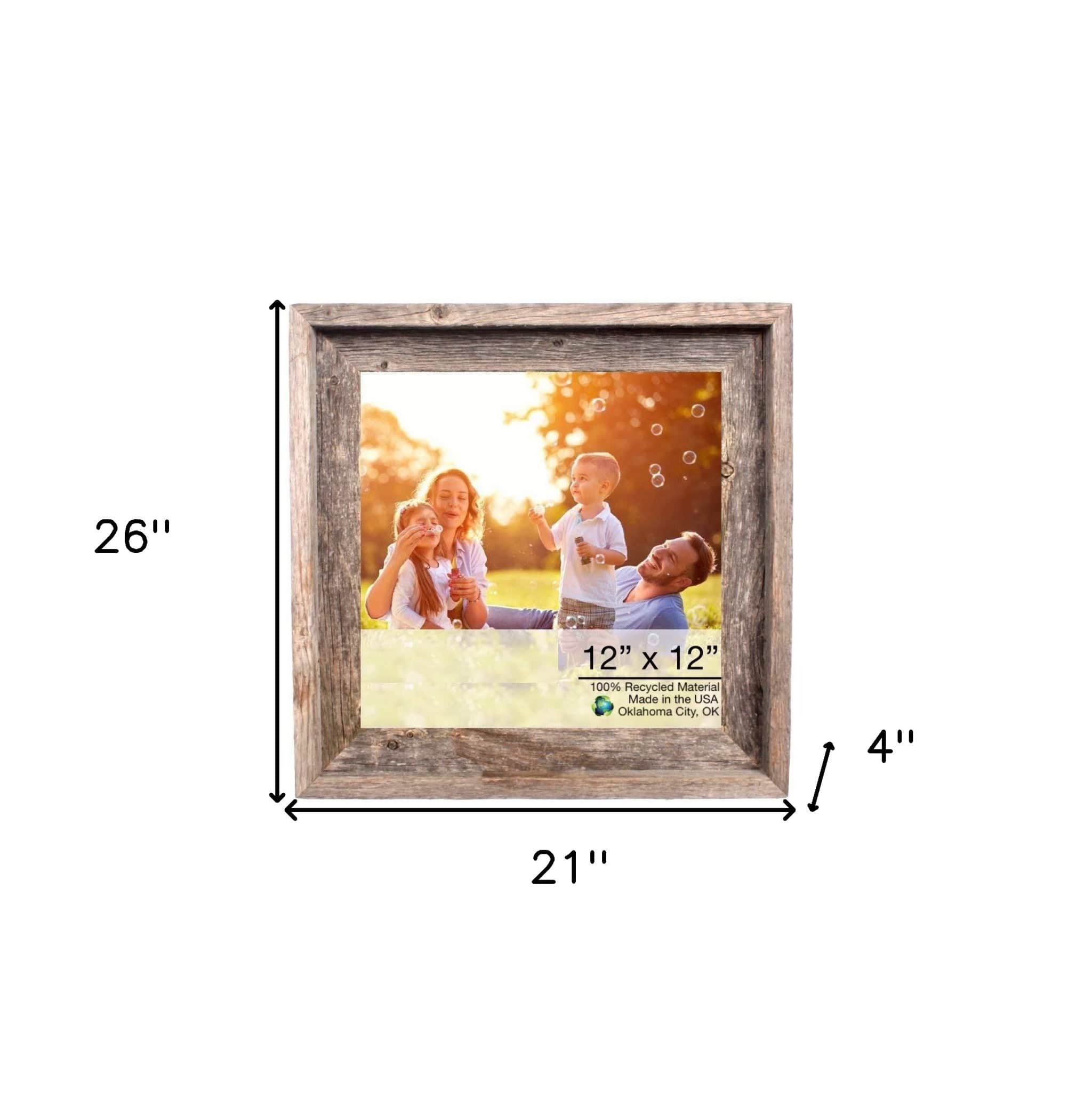 12X12 Natural Weathered Grey Picture Frame - Homeroots