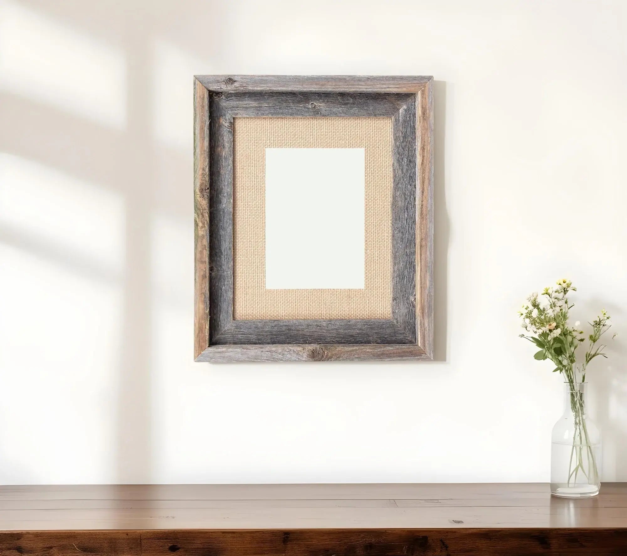 11X14 Rustic Burlap Picture Frame With Plexiglass - Homeroots - Flyclothing LLC