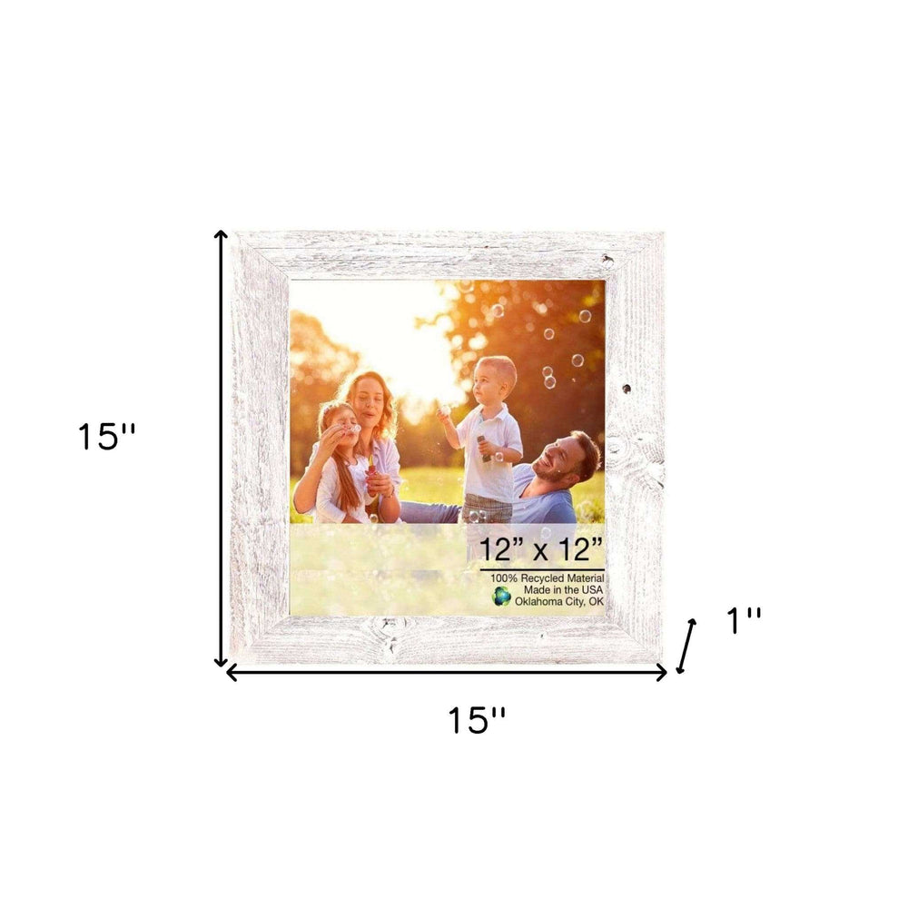 12X12 Rustic White Washed Picture Frame With Plexiglass Holder - Homeroots - Flyclothing LLC