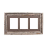 5X7 Natural Weathered Grey Three Photo Picture Frame - Homeroots