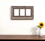 5X7 Natural Weathered Grey Three Photo Picture Frame - Homeroots - Flyclothing LLC