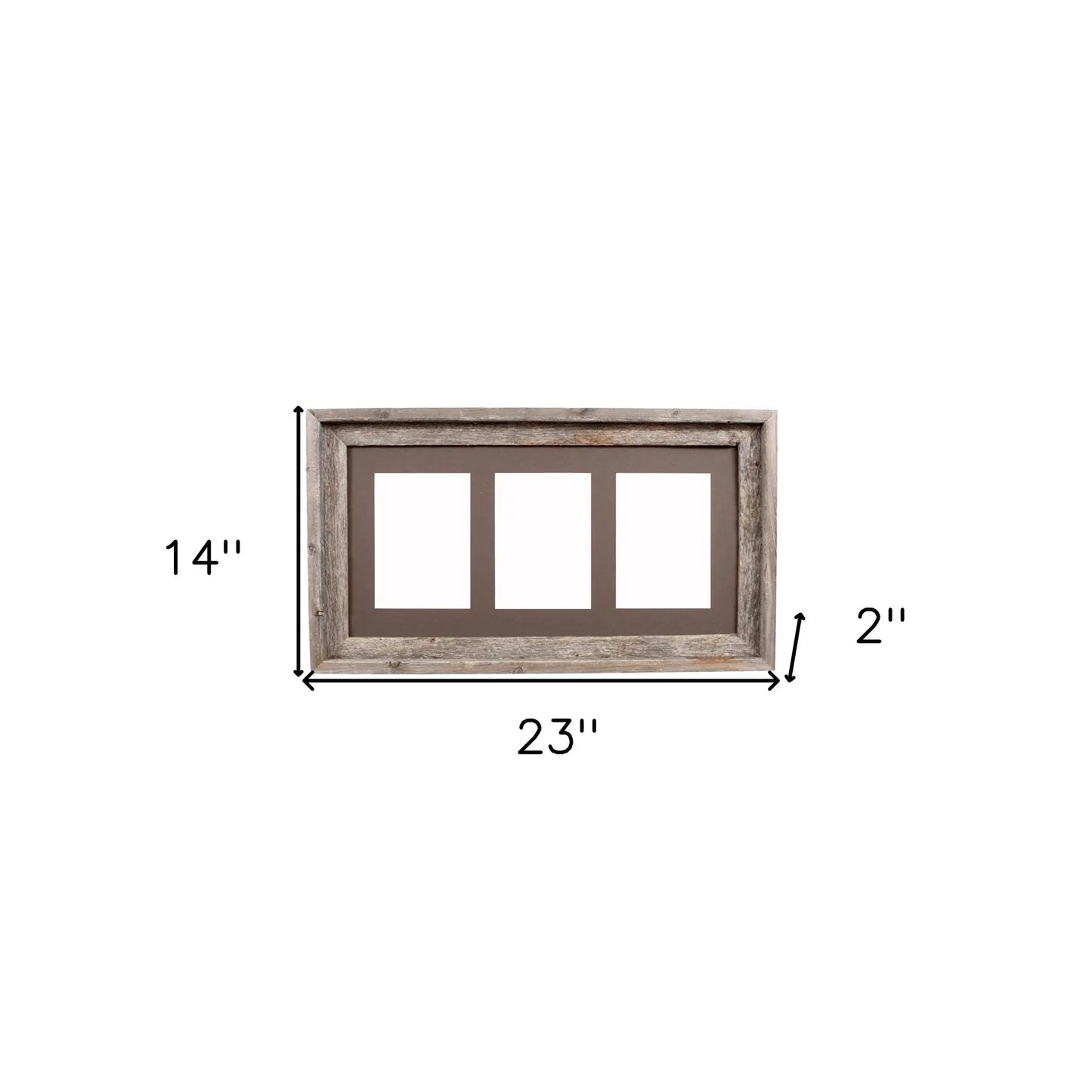 5X7 Natural Weathered Grey Three Photo Picture Frame - Homeroots - Flyclothing LLC