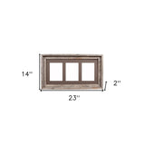 5X7 Natural Weathered Grey Three Photo Picture Frame - Homeroots - Flyclothing LLC