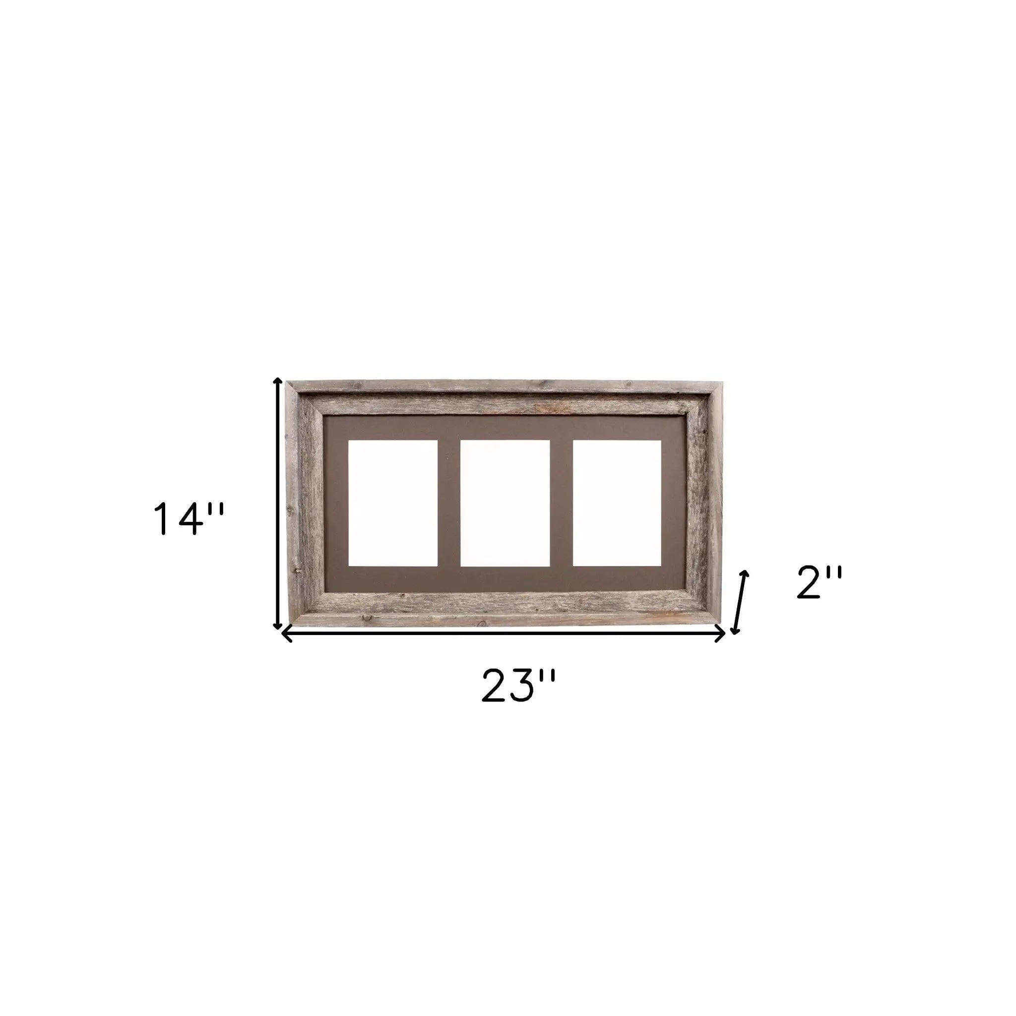 5X7 Natural Weathered Grey Three Photo Picture Frame - Homeroots - Flyclothing LLC