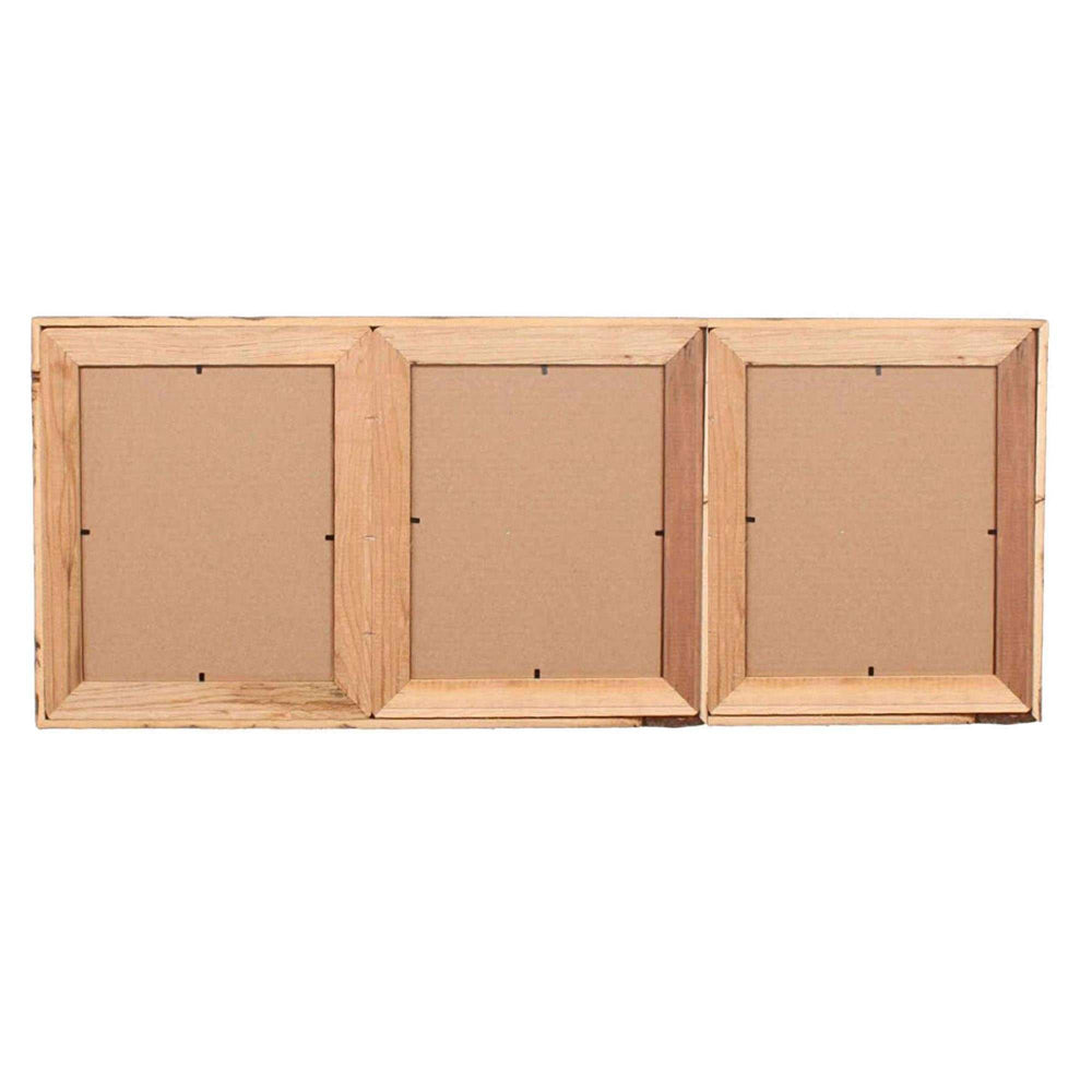 5X7 Natural Weathered Grey Three Photo Picture Frame - Homeroots - Flyclothing LLC
