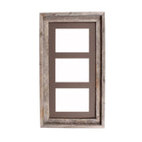 5X7 Natural Weathered Grey Three Photo Picture Frame - Homeroots