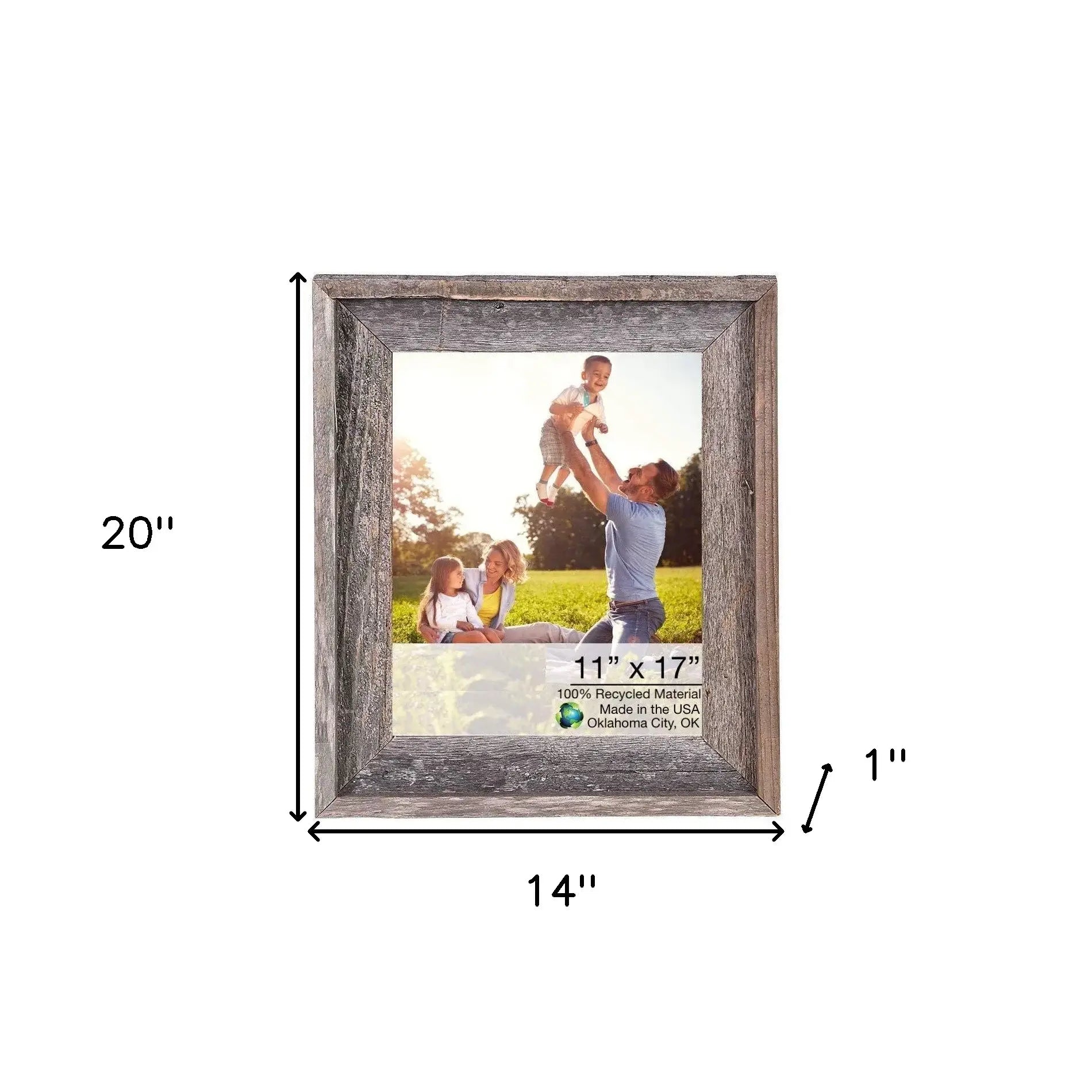 11X17 Natural Weathered Grey Picture Frame - Homeroots - Flyclothing LLC