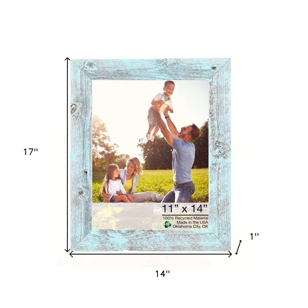 11X14 Rustic Blue Picture Frame With Plexiglass Holder - Homeroots - Flyclothing LLC