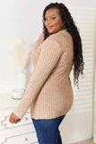 Double Take Notched Neck Ribbed Long Sleeve T-Shirt - Trendsi - Flyclothing LLC