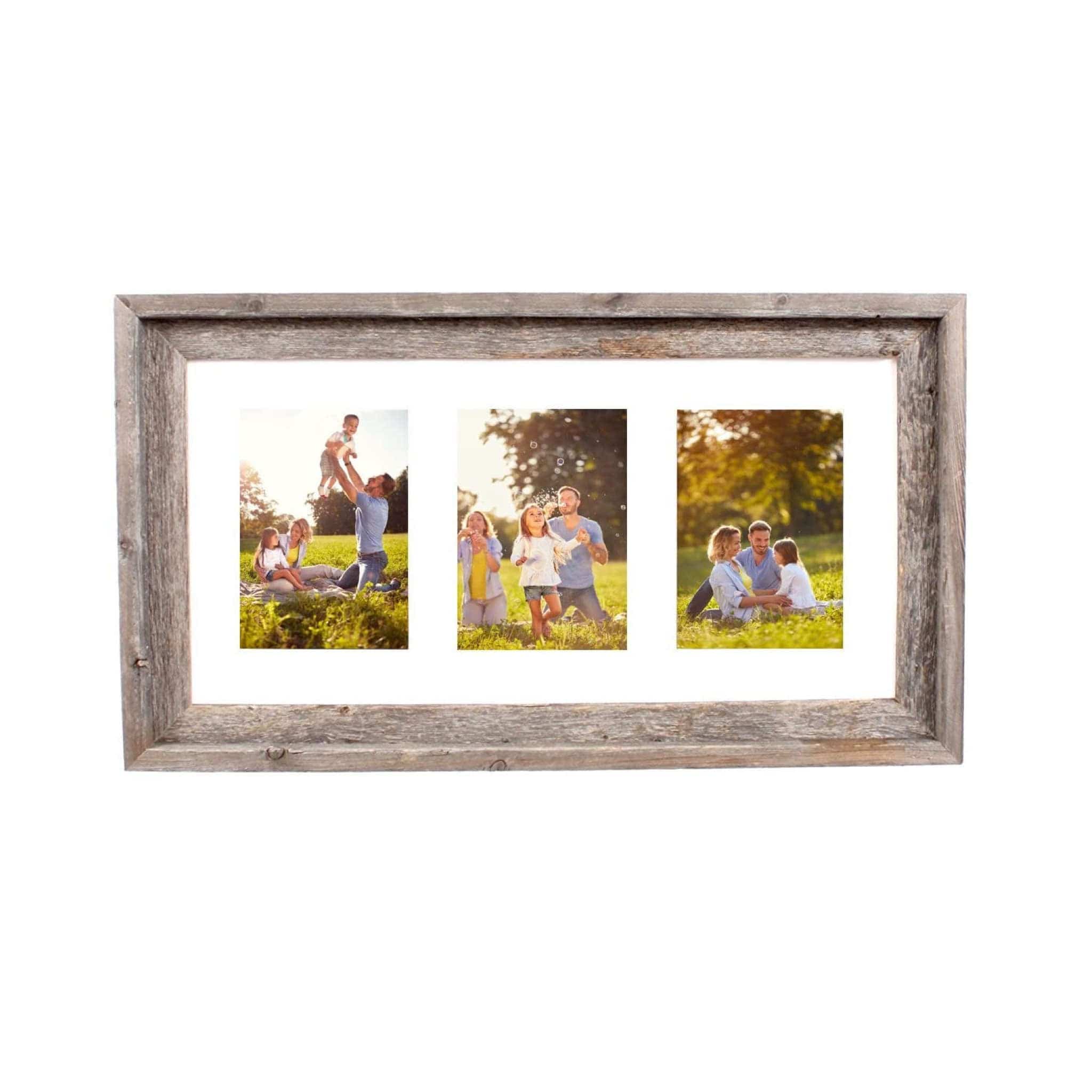 3 5X7 Rustic White Picture Frame With Plexiglass Holder - Homeroots
