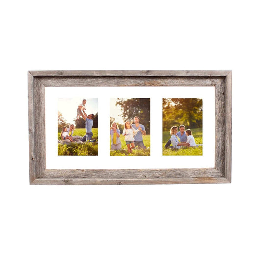 3 5X7 Rustic White Picture Frame With Plexiglass Holder - Homeroots