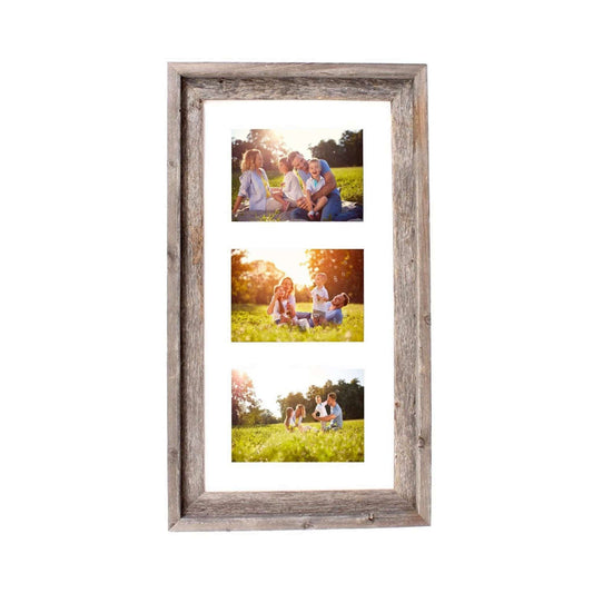 3 5X7 Rustic White Picture Frame With Plexiglass Holder - Homeroots