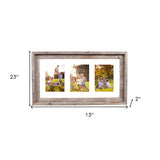 3 5X7 Rustic White Picture Frame With Plexiglass Holder - Homeroots - Flyclothing LLC