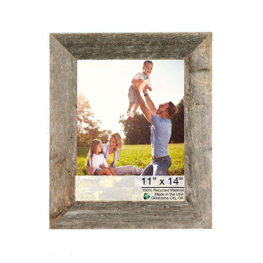 11X14 Rustic Weathered Grey Picture Frame With Plexiglass Holder - Homeroots