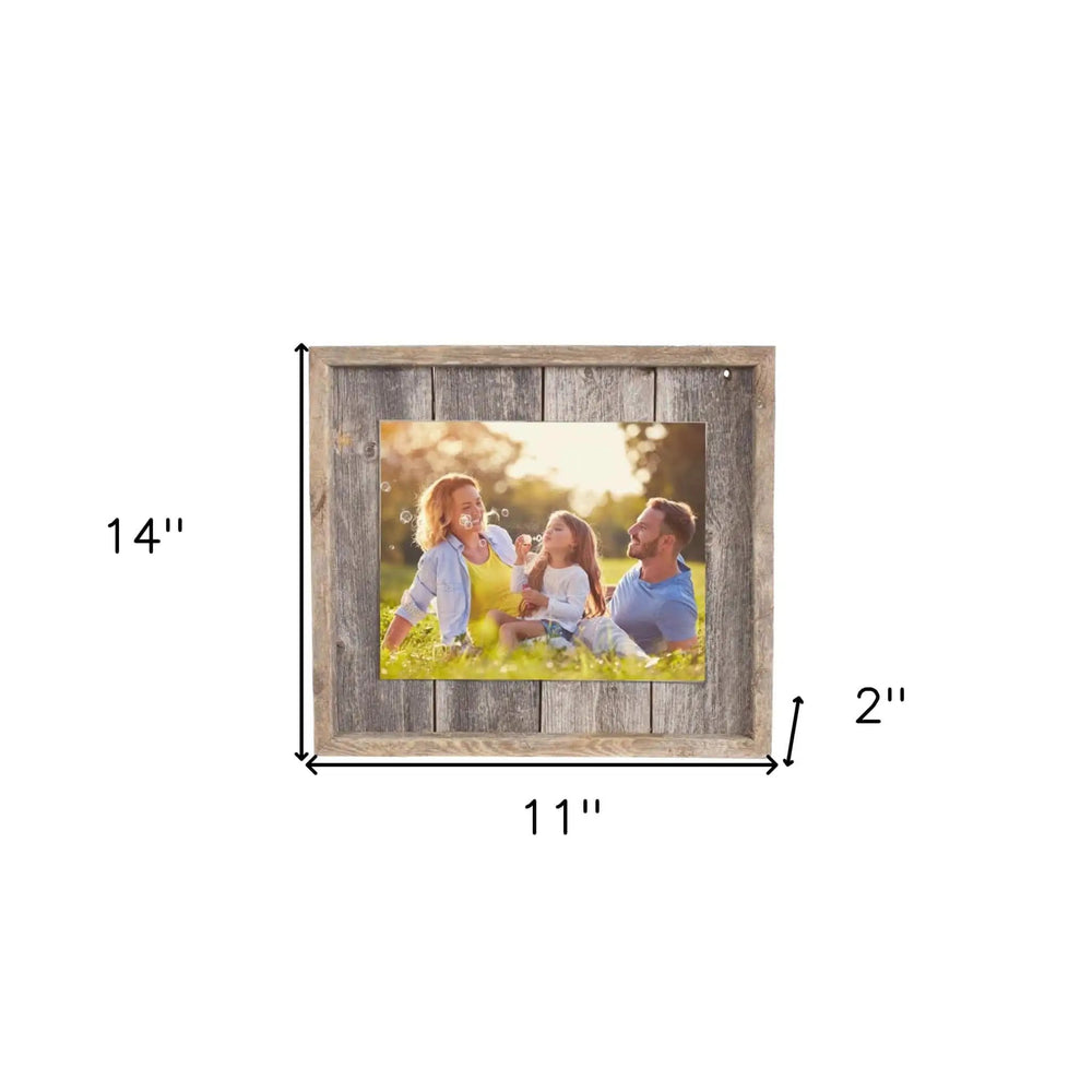 11"X14" Rustic Weathered Gray Picture Frame With Plexiglass Holder - Homeroots - Flyclothing LLC