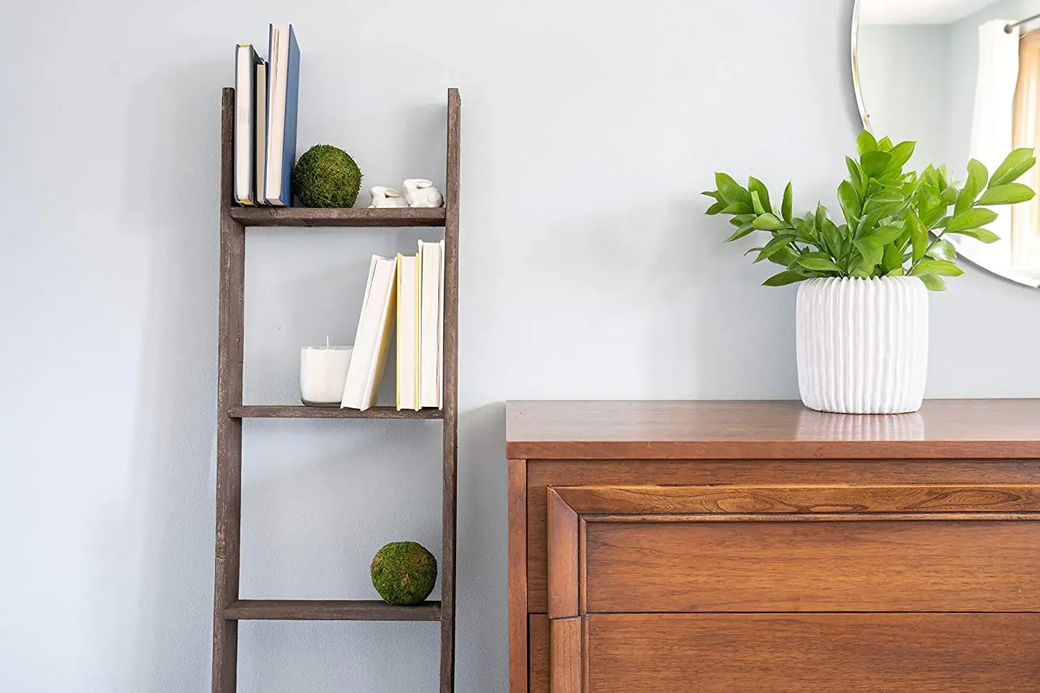 5 Step Rustic Wood Ladder Shelf - Homeroots - Flyclothing LLC