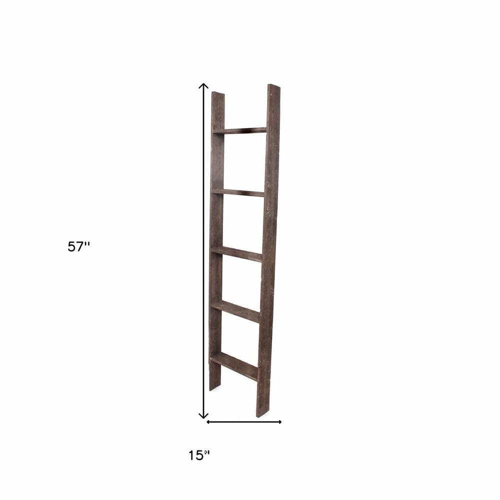 5 Step Rustic Wood Ladder Shelf - Homeroots - Flyclothing LLC