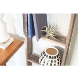 4 Step Rustic Black Wood Ladder Shelf - Homeroots - Flyclothing LLC