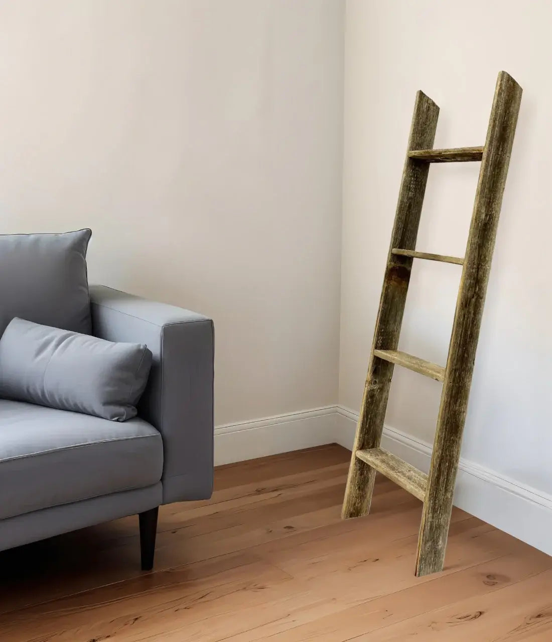 4 Step Rustic Black Wood Ladder Shelf - Homeroots - Flyclothing LLC