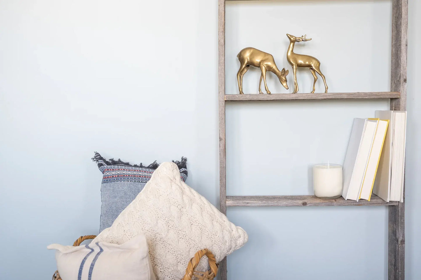 5 Step Rustic Weathered Grey Wood Ladder Shelf - Homeroots - Flyclothing LLC