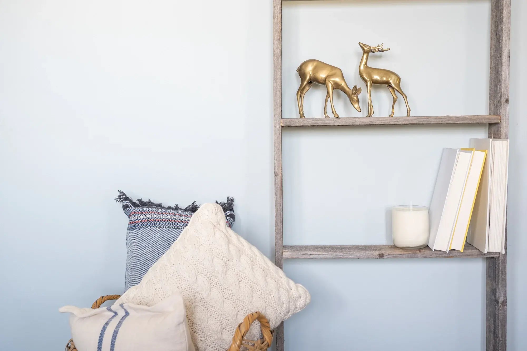 5 Step Rustic Weathered Grey Wood Ladder Shelf - Homeroots - Flyclothing LLC