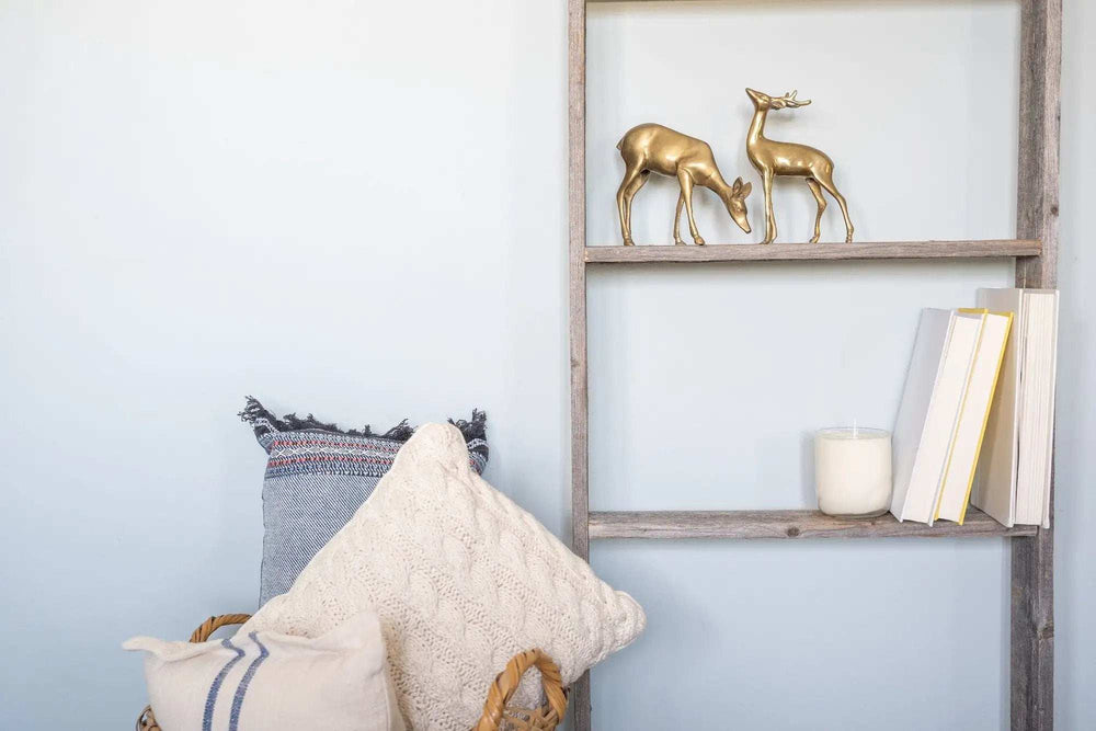 5 Step Rustic Weathered Grey Wood Ladder Shelf - Homeroots - Flyclothing LLC