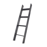4 Step Blackwash Rustic Wood Ladder Shelf - Homeroots
