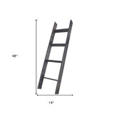 4 Step Blackwash Rustic Wood Ladder Shelf - Homeroots - Flyclothing LLC