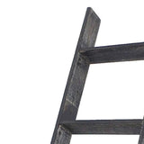 4 Step Blackwash Rustic Wood Ladder Shelf - Homeroots