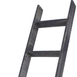 4 Step Blackwash Rustic Wood Ladder Shelf - Homeroots