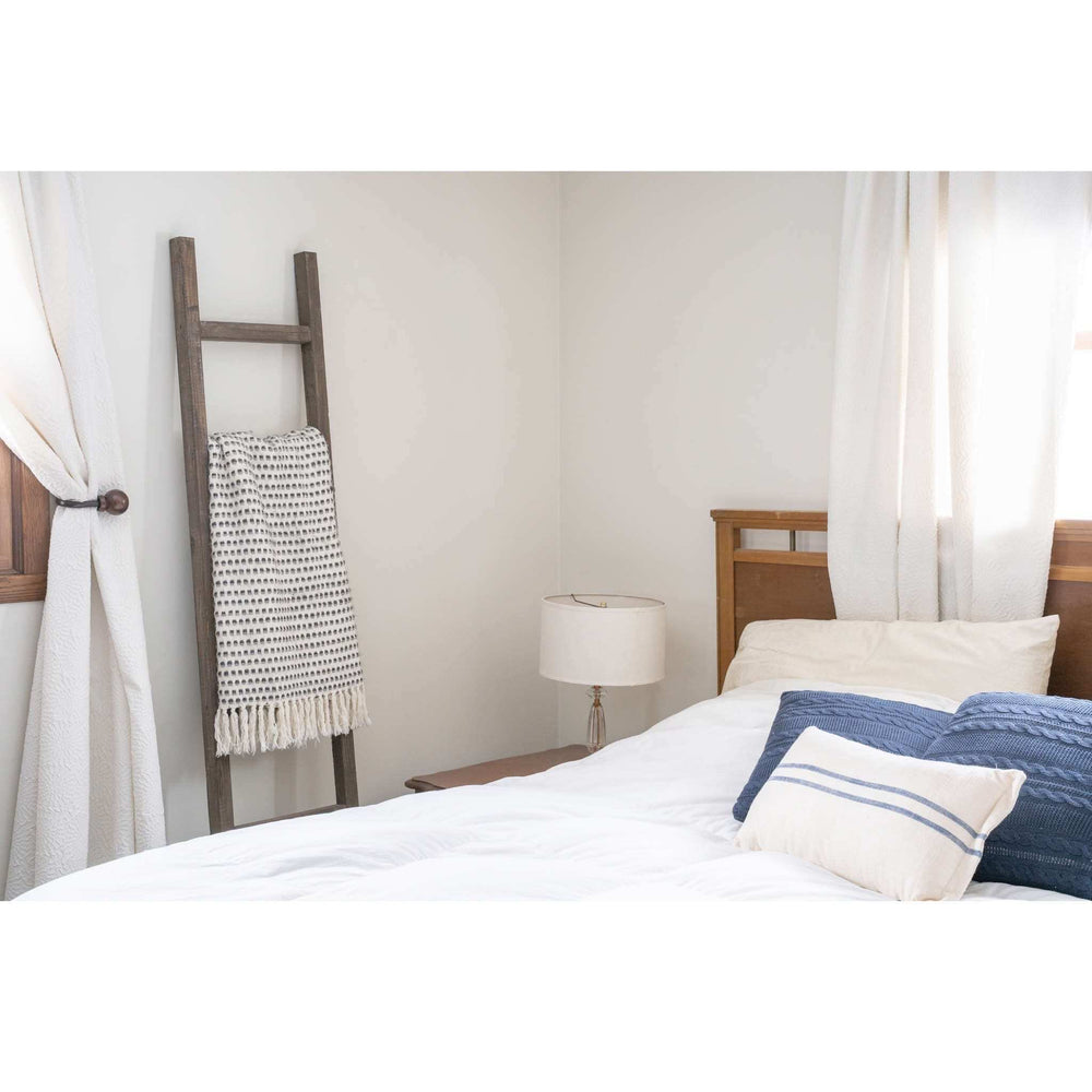 5 Step Rustic Espresso Gray Wood Ladder Shelf - Homeroots - Flyclothing LLC