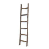 6 Step Rustic Espresso Wood Ladder Shelf - Homeroots