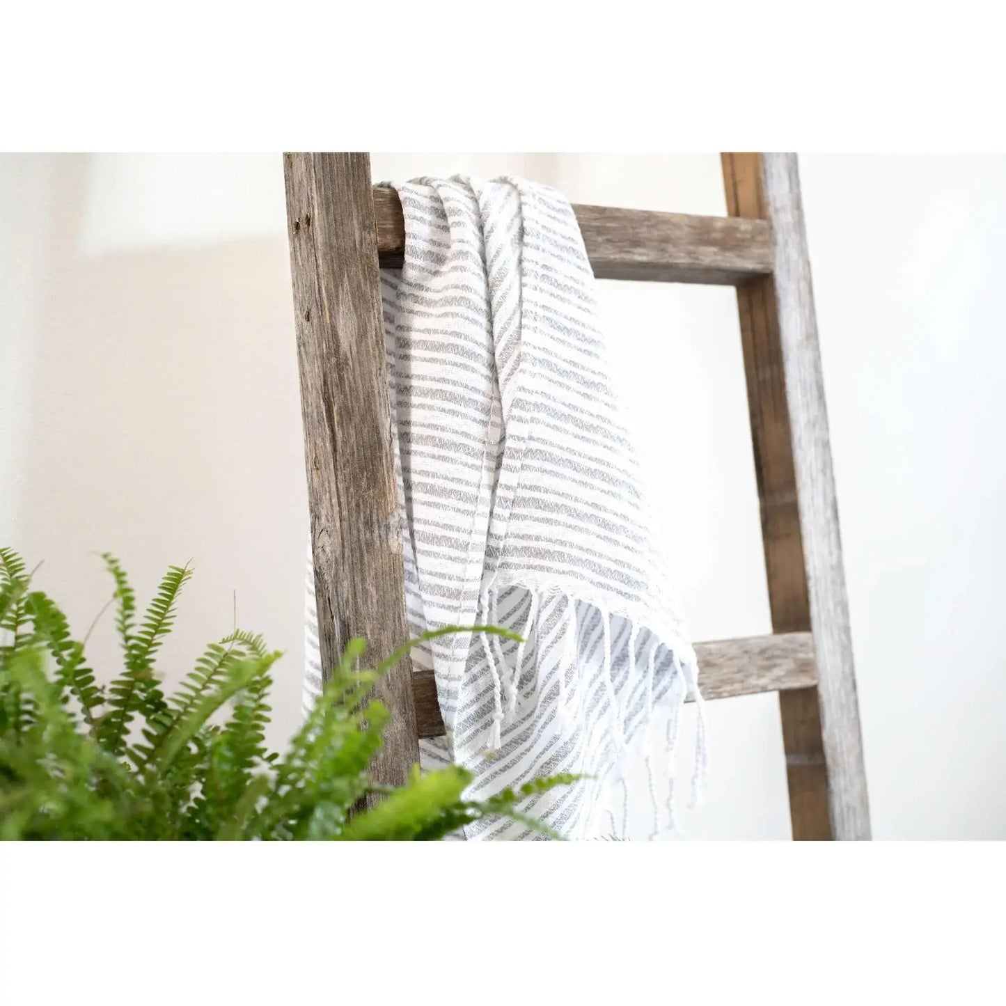 6 Step Rustic Smoky Black Wood Ladder Shelf - Homeroots - Flyclothing LLC