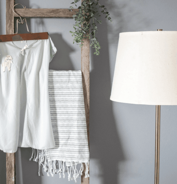 6 Step Rustic Smoky Black Wood Ladder Shelf - Homeroots - Flyclothing LLC