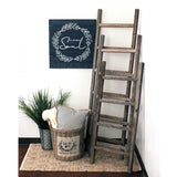 6 Step Rustic Smoky Black Wood Ladder Shelf - Homeroots