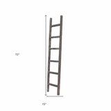 6 Step Rustic Smoky Black Wood Ladder Shelf - Homeroots - Flyclothing LLC