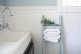 5 Step Rustic Turquoise Wood Ladder Shelf - Homeroots