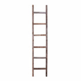 72" Gray Rustic Seven Step Wood Ladder Shelf - Homeroots