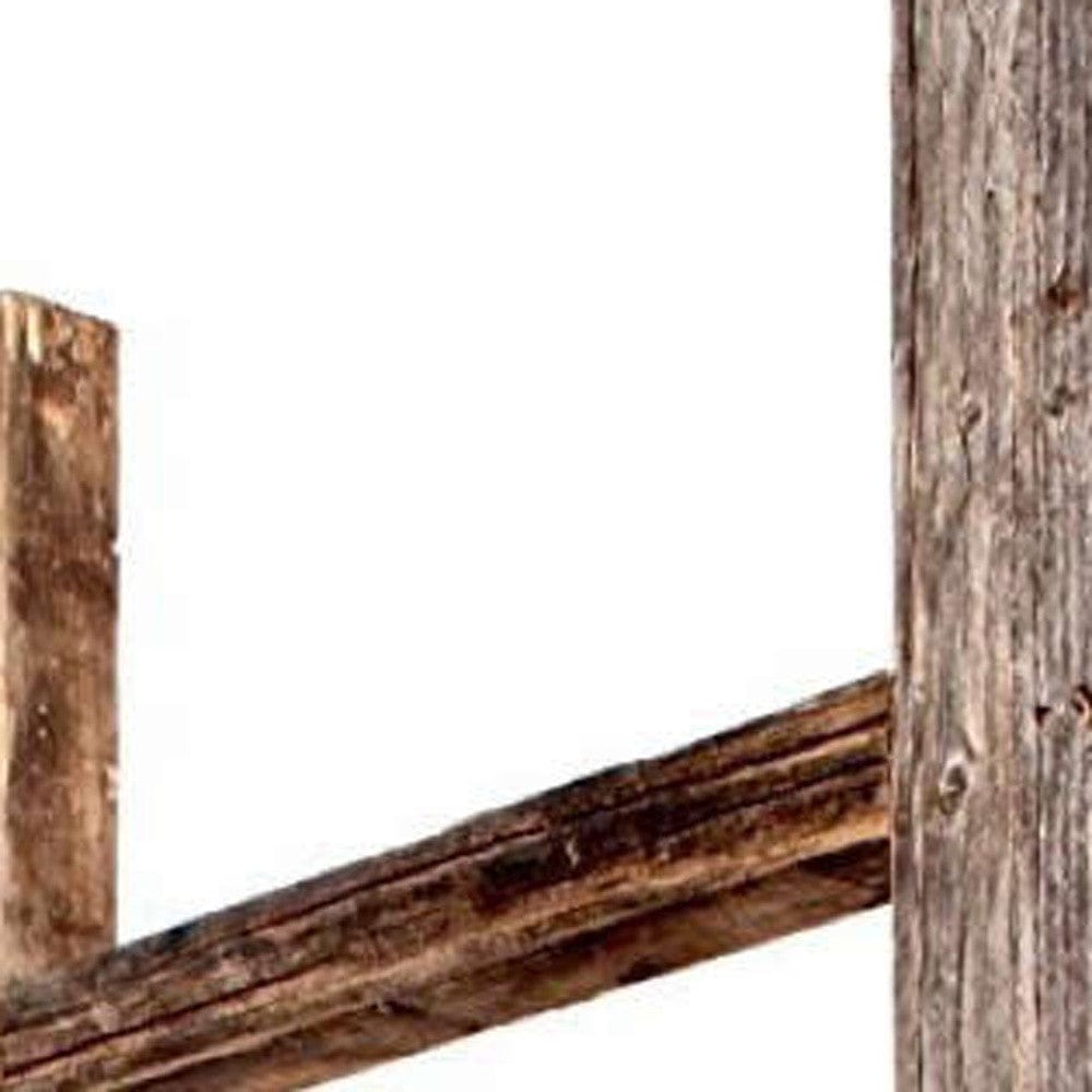 48" Gray Rustic Four Step Wood Ladder Shelf - Homeroots - Flyclothing LLC