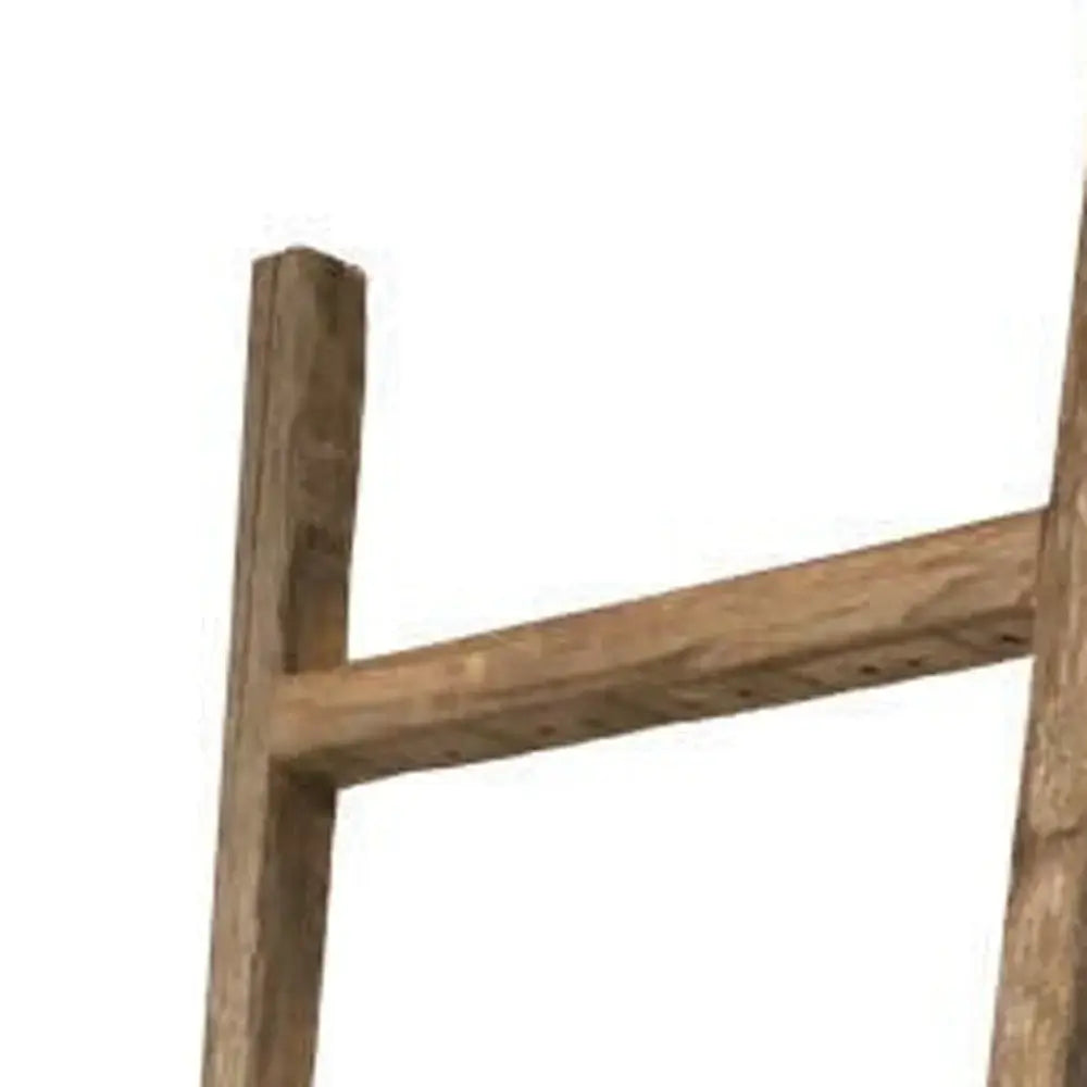 6 Step Rustic Weathered Grey Wood Ladder Shelf - Homeroots - Flyclothing LLC