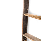 4 Step Rustic Weathered Grey Wood Ladder Shelf - Homeroots