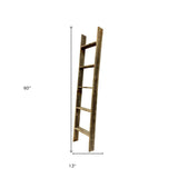 4 Step Rustic Weathered Grey Wood Ladder Shelf - Homeroots - Flyclothing LLC