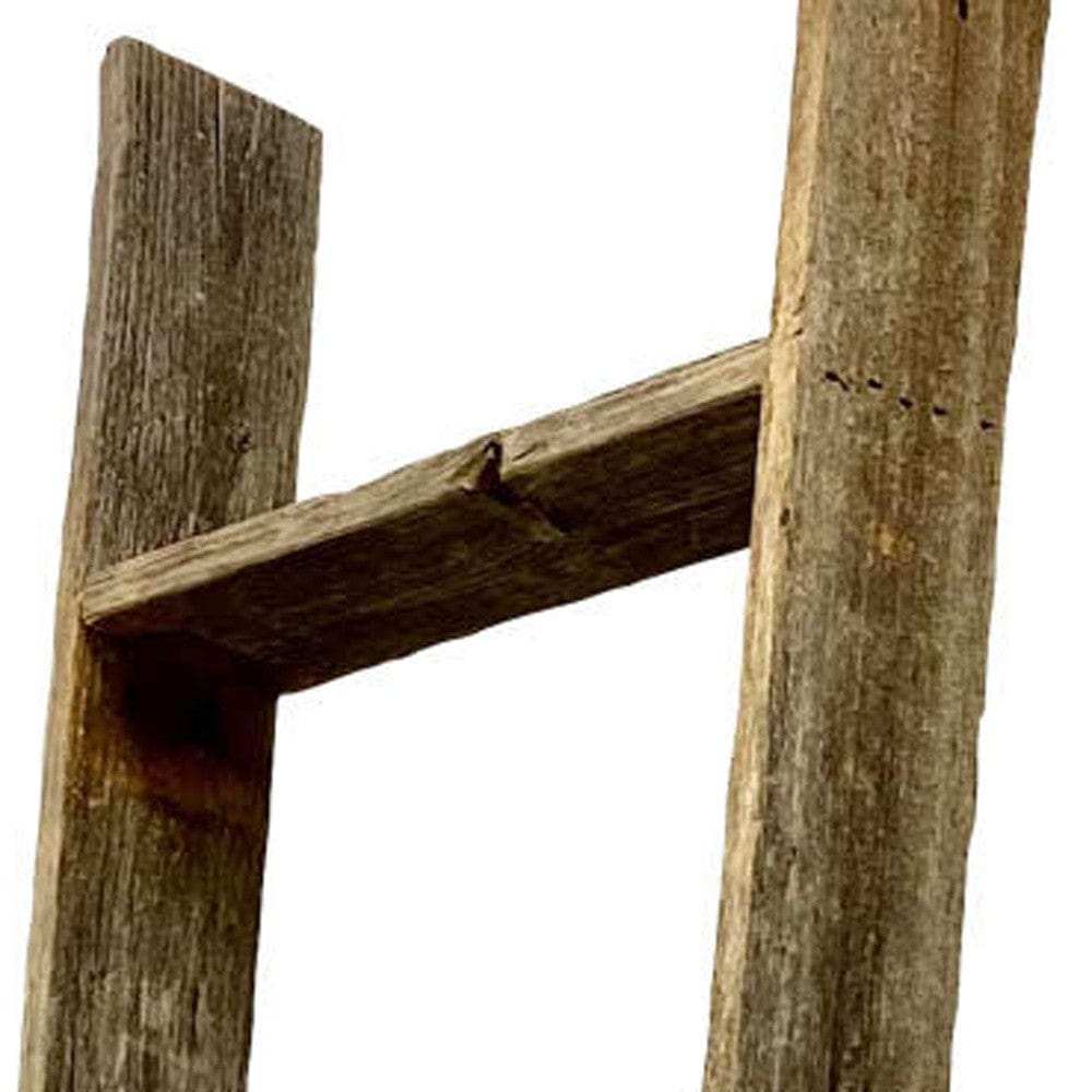 4 Step Rustic Weathered Grey Wood Ladder Shelf - Homeroots - Flyclothing LLC